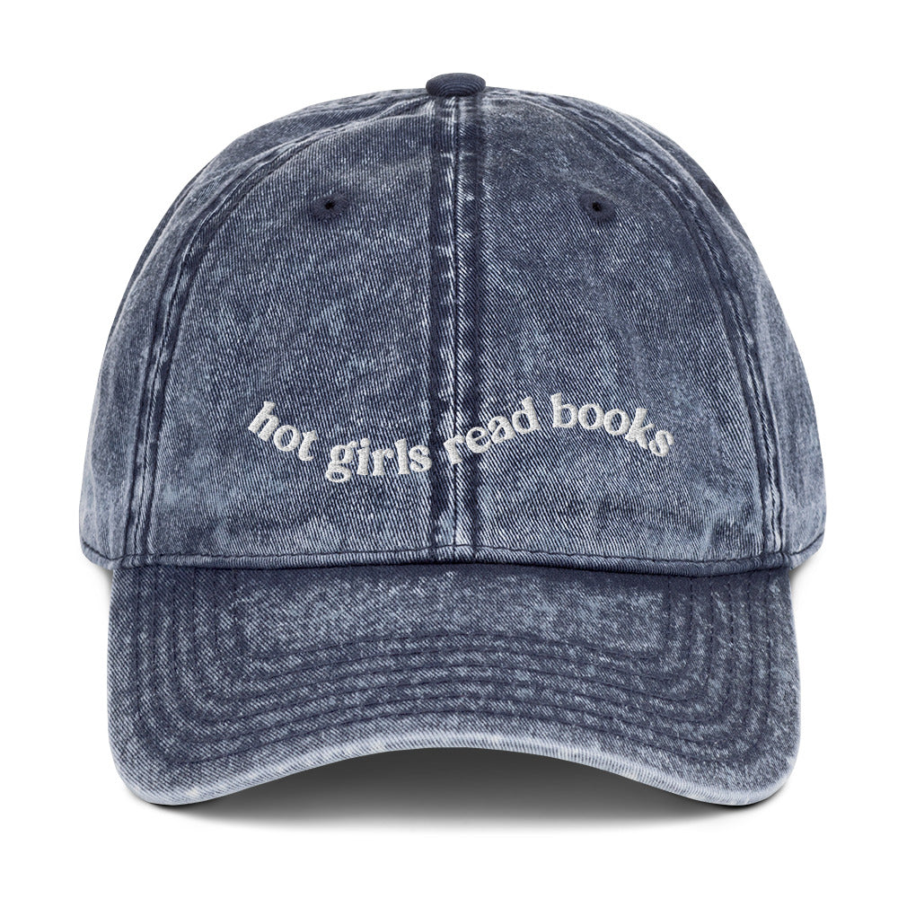 Hot Girls Read Books Vintage Embroidered Dad Hat