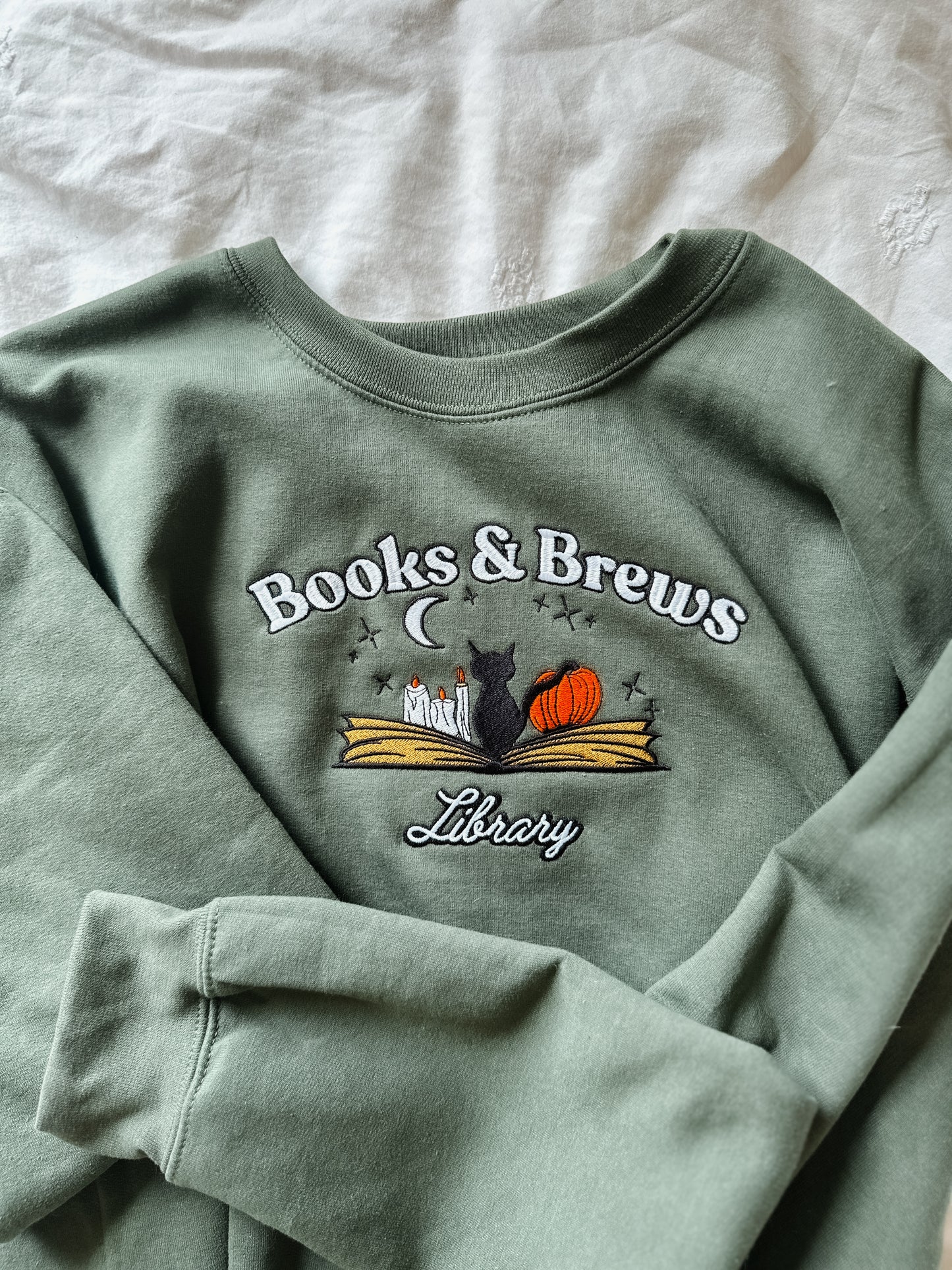 Books & Brews Embroidered Sweatshirt