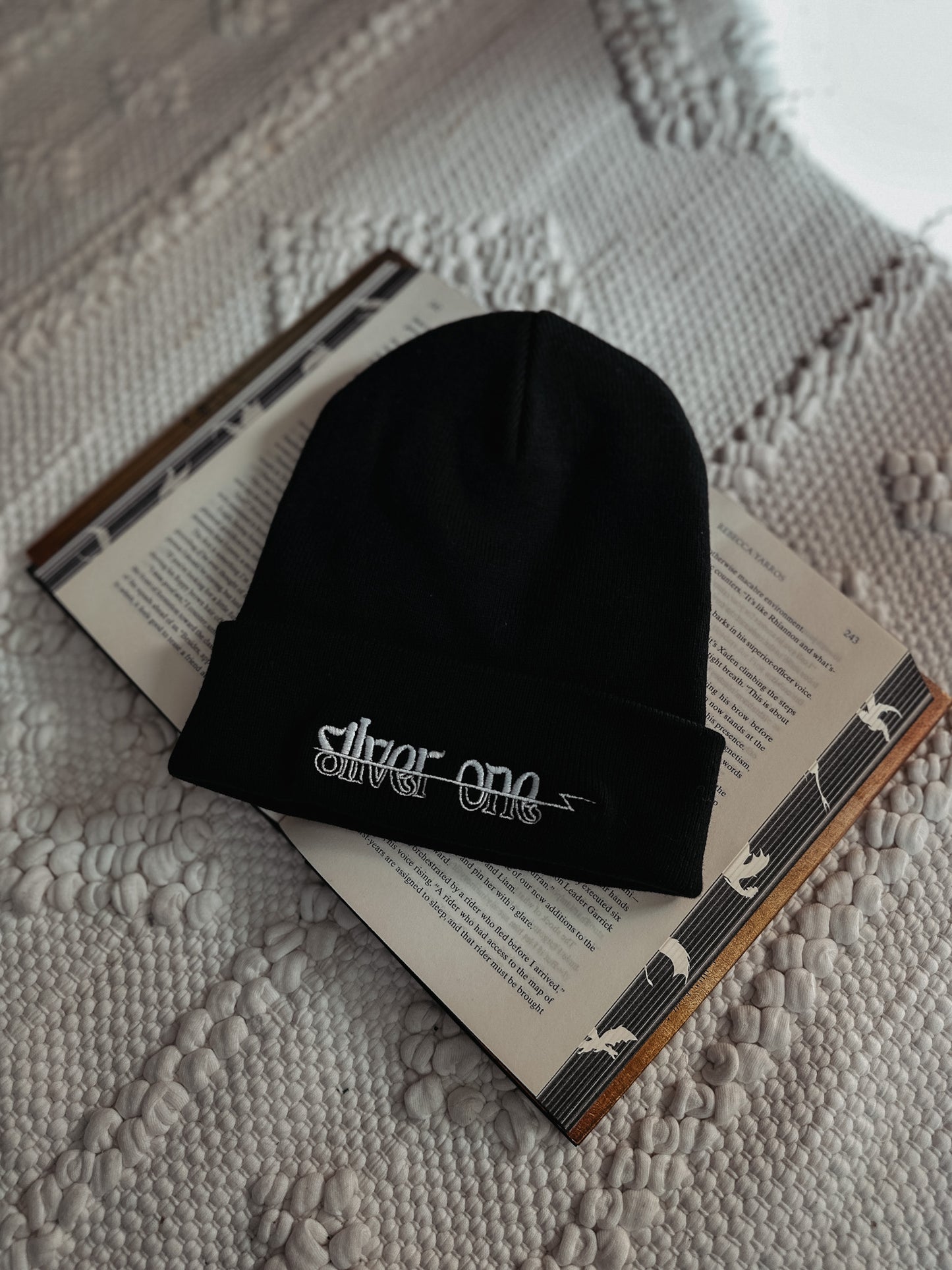 Silver One Embroidered Beanie